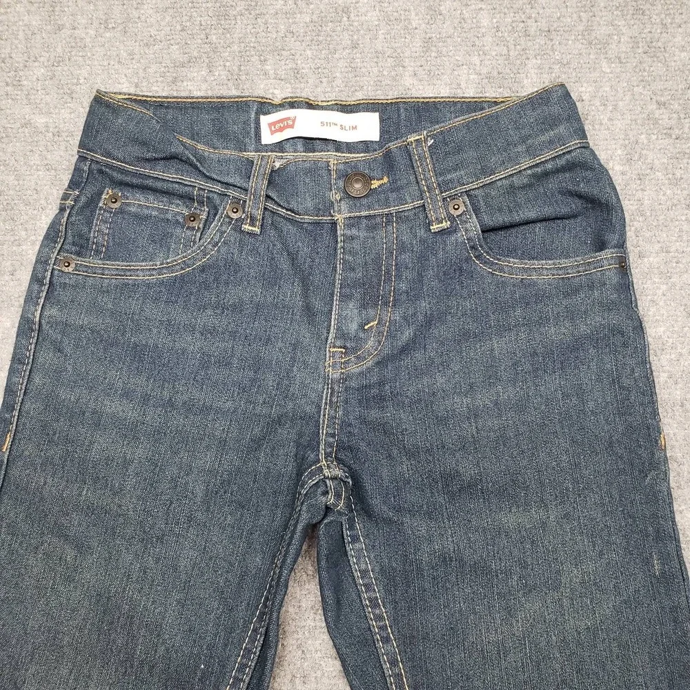 Levis 511 Slim Jeans Boys 10 Reg 25X26 Blue Straight Leg Pockets Medium Wash